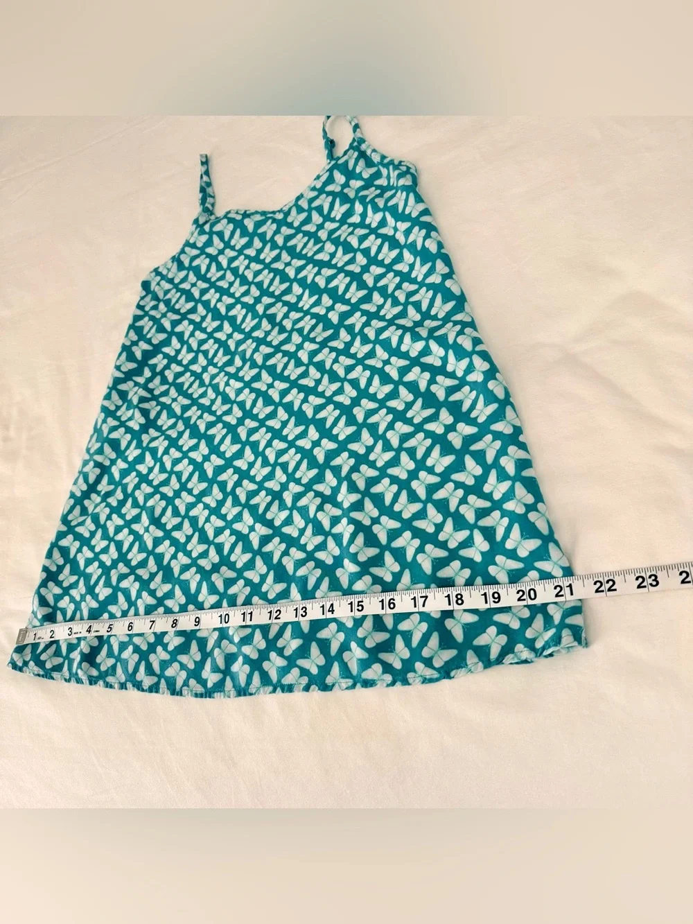 SO Girls Butterfly Print Teal A-Line Sundress Adjustable Straps Size 6/6X